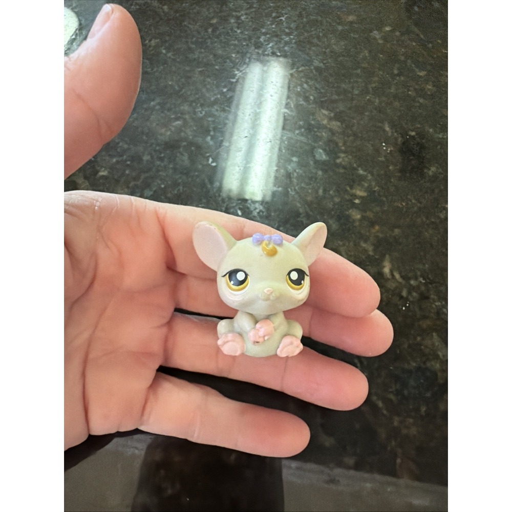 100% AUTHENTIC Littlest Pet Shop Lot #116 Polite Grey Rat Mouse LPS